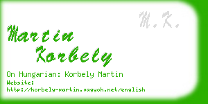 martin korbely business card